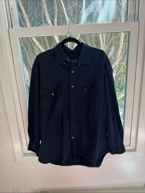 Men's Long-Sleeve Button-Up Shirt in Navy